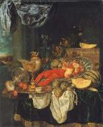 Abraham Hendrickz van Beyeren Coarse style life with lobster oil on canvas